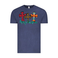 Vintage Denim merry Christmas cross Vintage Tee - CowhideDigitalArt