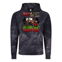 Cloud Black just a boy who loves tractors red tractor Vintage Hoodie - BarkalooDesign