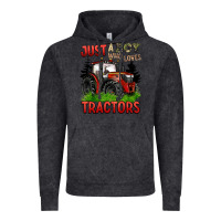 Vintage Black just a boy who loves tractors red tractor Vintage Hoodie - BarkalooDesign
