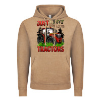 Vintage Coffee just a boy who loves tractors red tractor Vintage Hoodie - BarkalooDesign