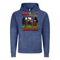 Vintage Denim just a boy who loves tractors red tractor Vintage Hoodie - BarkalooDesign