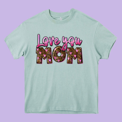 Love You Mom Heavy Core Tee Designed By Fadigitalartstudio