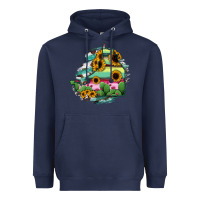 Navy Campeche State Of Mexico Map Heavyweight Hoodie - RanaPortraitStore