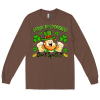 Chestnut drink responsibly dont spill it Long Sleeve Tee - Artiststas
