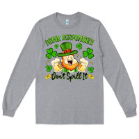 Heather Grey drink responsibly dont spill it Long Sleeve Tee - Artiststas