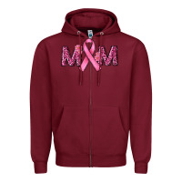 Burgundy cancer ribbon mom Zipper Hoodie - RanaPortraitStore