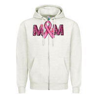 Oatmeal Heather cancer ribbon mom Zipper Hoodie - RanaPortraitStore