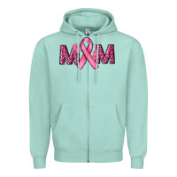 Seafoam cancer ribbon mom Zipper Hoodie - RanaPortraitStore
