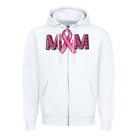 White cancer ribbon mom Zipper Hoodie - RanaPortraitStore