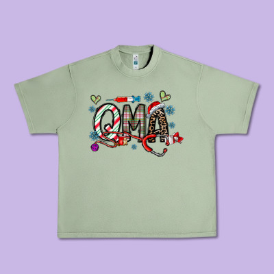 Christmas Nurse Qma Urban Heavy Tee Designed By Cowhidedigitalart