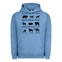 Pigment Pebble Blue Anımals Of The World Urban Hoodie - Bettercallsaul