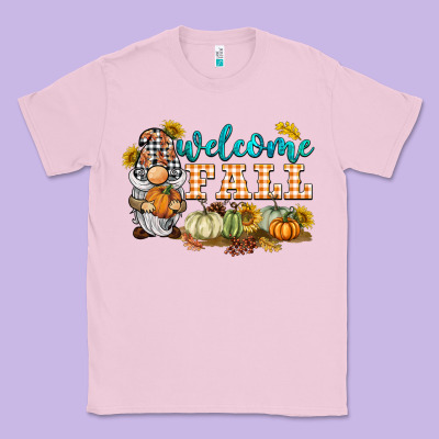 Welcome Fall Gnome Classic Tee Designed By Barkaloodesign