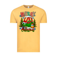 Vintage Mustard merry christmas car Vintage Tee - CowhideDigitalArt