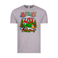 Vintage Zinc merry christmas car Vintage Tee - CowhideDigitalArt