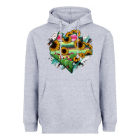 Heather Grey Chiapas State Of Mexico Map Heavyweight Hoodie - RanaPortraitStore