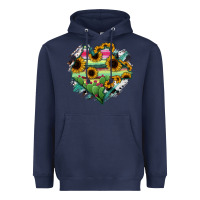 Navy Chiapas State Of Mexico Map Heavyweight Hoodie - RanaPortraitStore