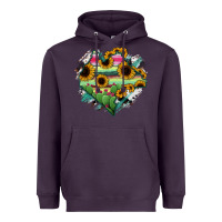 Plum Chiapas State Of Mexico Map Heavyweight Hoodie - RanaPortraitStore