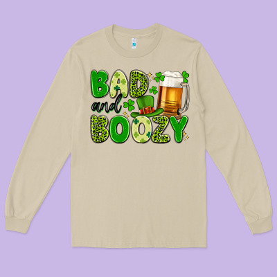 Bad And Boozy Long Sleeve Tee Designed By Artiststas