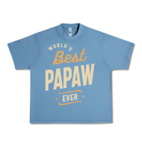 Pebble Blue Mens Best Papaw Ever Funny Dad / Grandpa Urban Heavy Tee - DesigneFamous