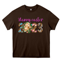 Chocolate Brown Happy Easter 2023 Heavy Core Tee - BundleAndBundleShop