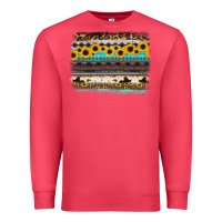Cardinal sunflower aztec serape cowhide background Premium Sweatshirt - RanaPortraitStore