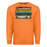 Carrot sunflower aztec serape cowhide background Premium Sweatshirt - RanaPortraitStore