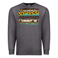 Charcoal Heather sunflower aztec serape cowhide background Premium Sweatshirt - RanaPortraitStore