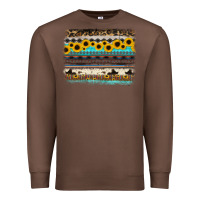 Chestnut sunflower aztec serape cowhide background Premium Sweatshirt - RanaPortraitStore