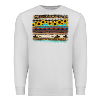 Dove Grey sunflower aztec serape cowhide background Premium Sweatshirt - RanaPortraitStore