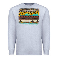 Heather Grey sunflower aztec serape cowhide background Premium Sweatshirt - RanaPortraitStore