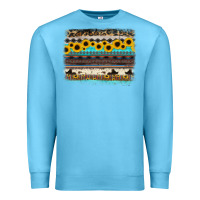 Ocean Blue sunflower aztec serape cowhide background Premium Sweatshirt - RanaPortraitStore