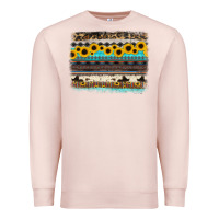Pale Pink sunflower aztec serape cowhide background Premium Sweatshirt - RanaPortraitStore