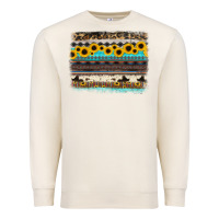 Sandshell sunflower aztec serape cowhide background Premium Sweatshirt - RanaPortraitStore