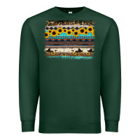 Sports Green sunflower aztec serape cowhide background Premium Sweatshirt - RanaPortraitStore