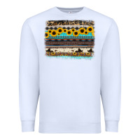 White sunflower aztec serape cowhide background Premium Sweatshirt - RanaPortraitStore