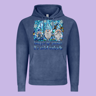 Snuggle Up Gnomies It's Coll Outside Vintage Hoodie Designed By Barkaloodesign