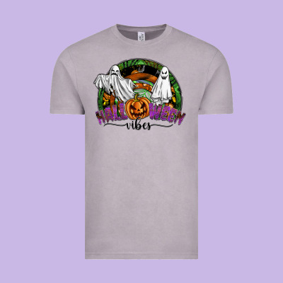 Halloween Vibes Vintage Tee Designed By Sublimationcraftshop
