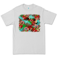 Dove Grey Christmas Plaid Turquoise Glitter Cowhide Premium Tee - FaDigitalArtStudio