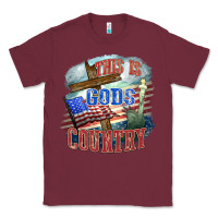 Burgundy This is gods country Classic Tee - FaDigitalArtStudio