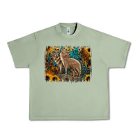Oil Green Western Wolves Urban Heavy Tee - Jasminsmagicworld