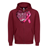 Burgundy tackle cancer Zipper Hoodie - RanaPortraitStore