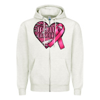 Oatmeal Heather tackle cancer Zipper Hoodie - RanaPortraitStore