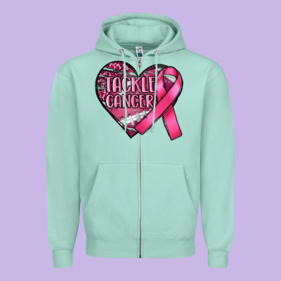 Tackle Cancer Zipper Hoodie Designed By Ranaportraitstore