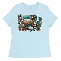 Baby Blue oh holy night Ladies Tee - CowhideDigitalArt