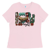Bubblegum Pink oh holy night Ladies Tee - CowhideDigitalArt