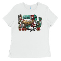 White oh holy night Ladies Tee - CowhideDigitalArt