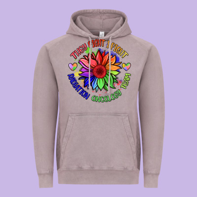 Oncology Team Sunflower Malia Vintage Hoodie Designed By Barkaloodesign