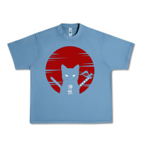 Pebble Blue ninja cat japanese Urban Heavy Tee - DesigneFamous