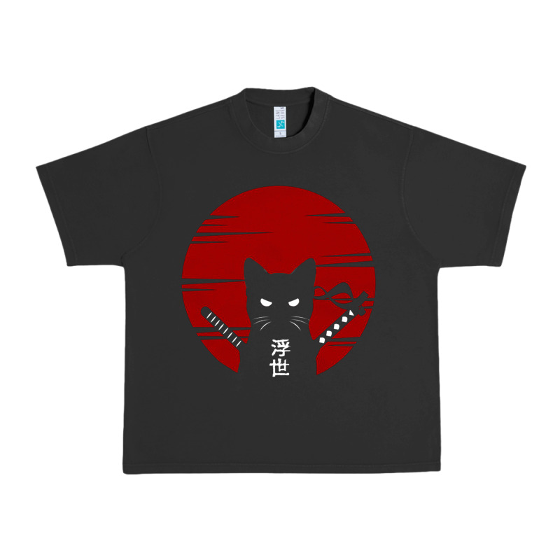 Ninja Cat Japanese Urban Heavy Tee by DesigneFamous | Teevron