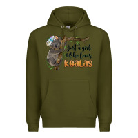 Army Green just a girl who loves koalas Premium Hoodie - BarkalooDesign